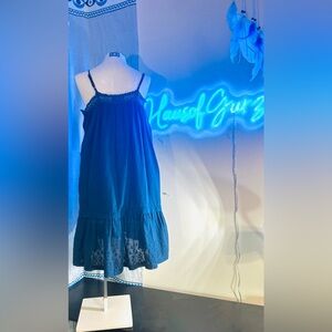 Polo by Ralph Lauren Kids Navy Blue Spaghetti-Strap Tiered Dress